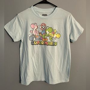 Super Mario small baby blue tee